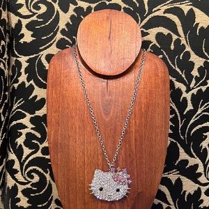 Giant Crystal Hello Kitty Pendant Necklace